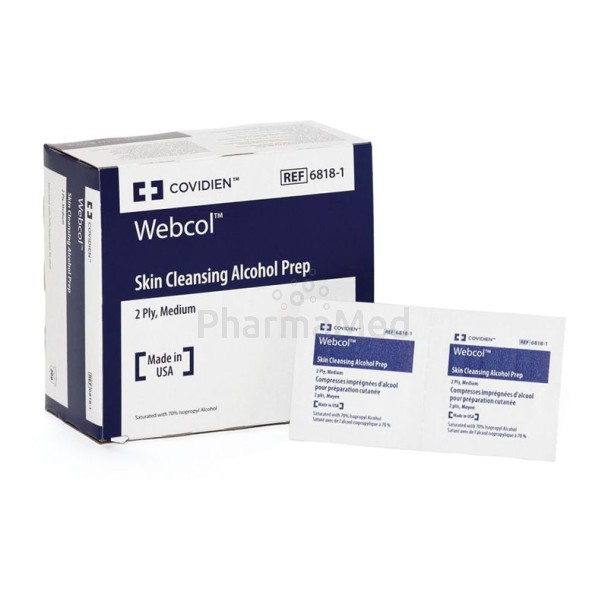Tampons alcool Kendall Covidien webcol - 200pc