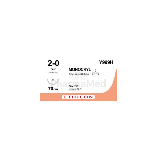 MONOCRYL 2-0 Y999H V-7 70cm - 36fils