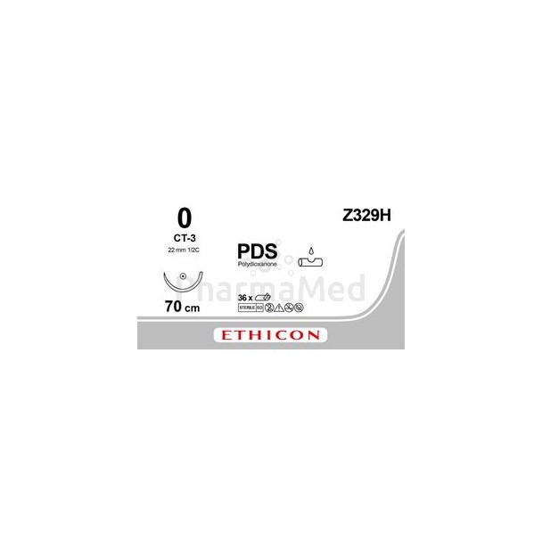 ETICON PDS II 0 CT-3 22mm 1/2 Z329H 70cm - 36fils