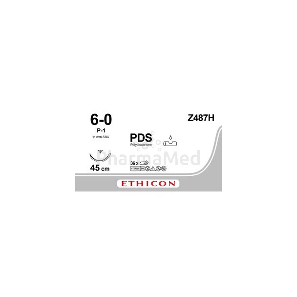 ETICON PDS 6/0 Z487H P1 3/8 45cm Violet - 36fils