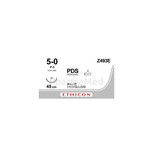ETICON PDS II 5/0 Z493E P3 45cm- 24fils