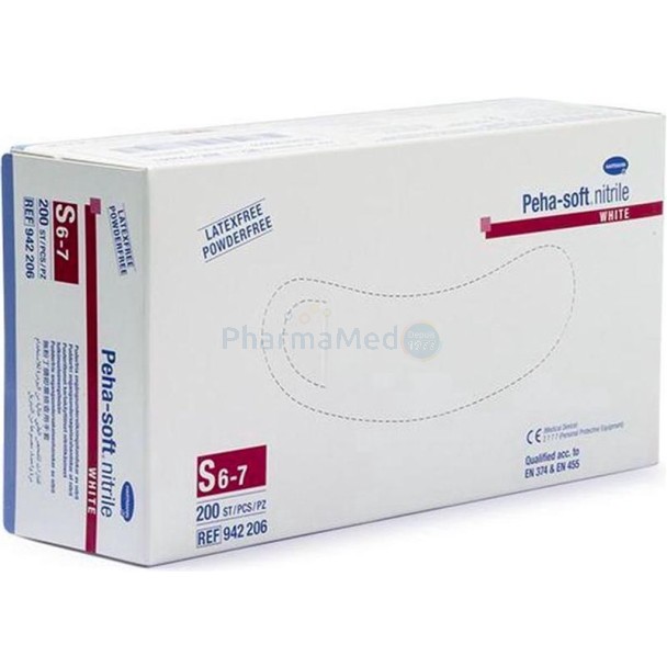 Gants PEHA SOFT nitrile blanc Small - 200pc