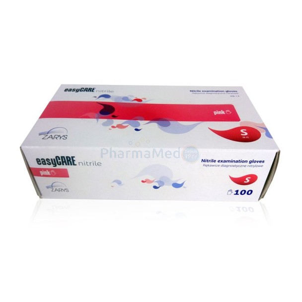 Gants nitrile easyCARE rose SMALL ss poud/100