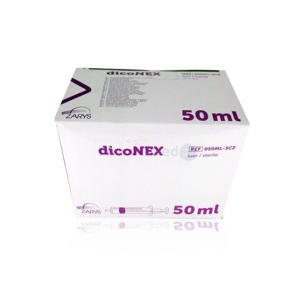 Seringues ZARYS dicoNEX 50ml sans latex /25pc