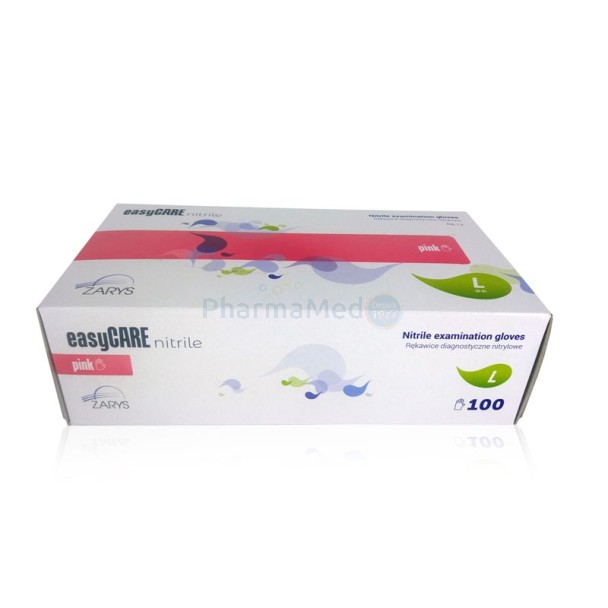 Gants nitrile easyCARE rose X SMALL ss poud/100