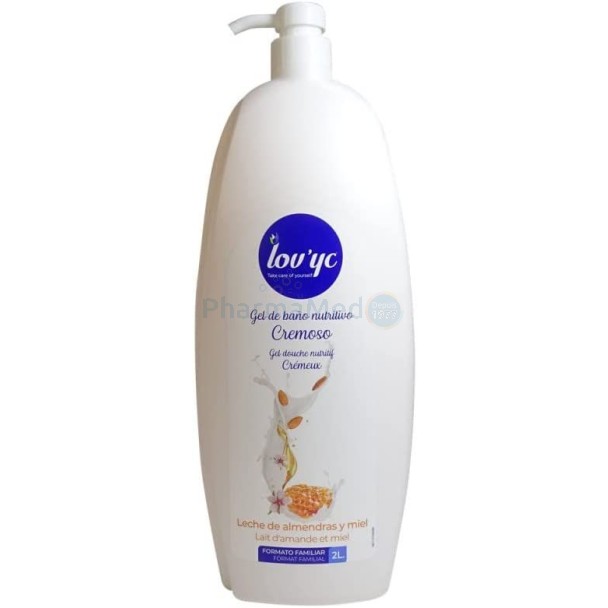 LOV'YC Gel douche amande et miel - 2L + pompe