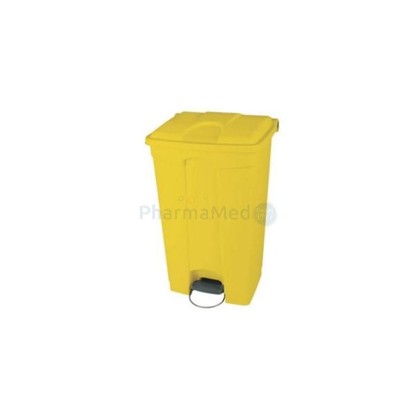 Collecteur à pédale 90L jaune - 1 pièce