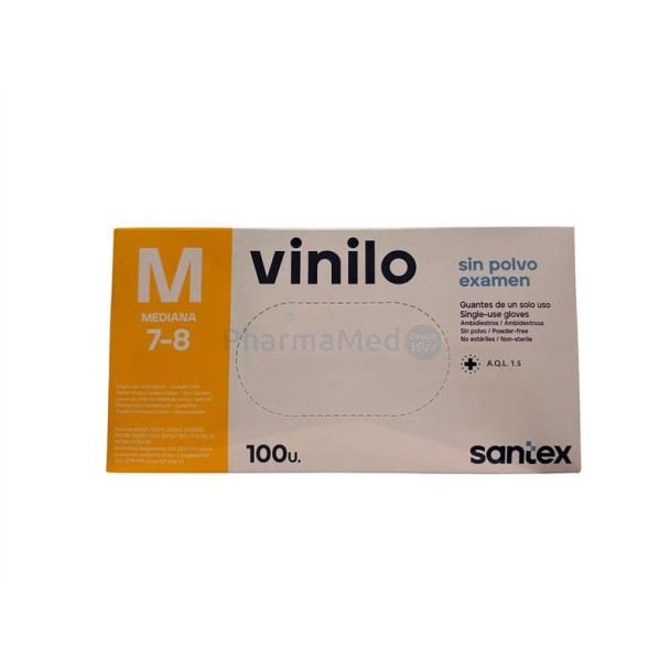 Gants Vinyl SANTEX non poudrés M - 100pc
