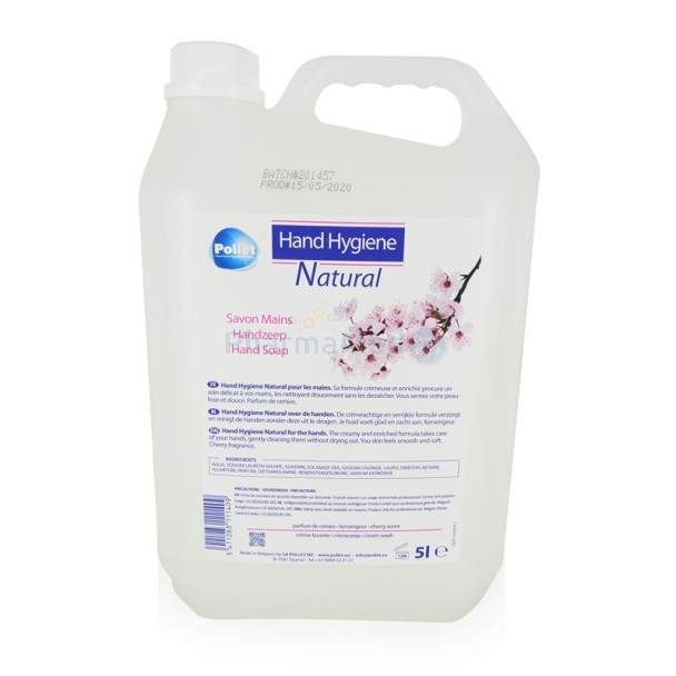 Savon mains liquide rose parf. cerise (5L)