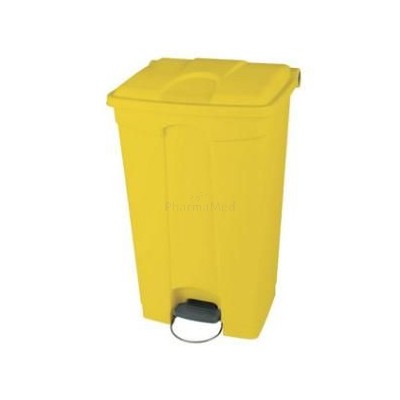Collecteur à pédale 90L jaune - 1 pièce
