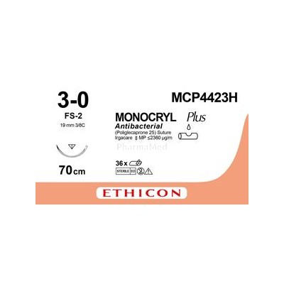 MONOCRYL+ 3/0 MCP4423H 70cm FS-2 - 36draden